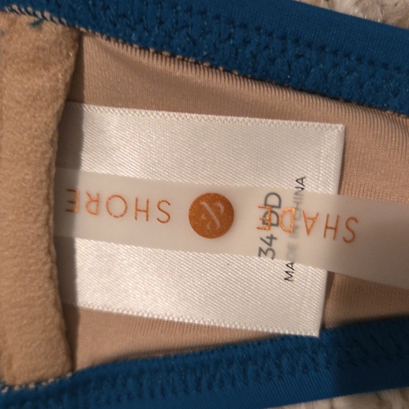 Shade & Shore Blue Flutter Sleeve Crop Swim Top - Picture 5 of 6